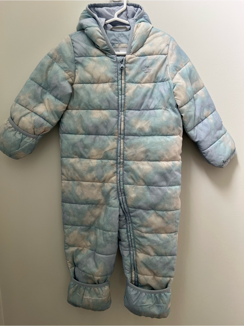 GAP Pastel Blue & Cream Cloud Puffer One-Piece snowsuit